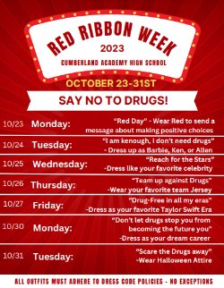 red ribbon week 2023 dress up days